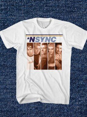 Vintage NSYNC Graphic Tee White 90s Boy Band T Shirt Unisex White